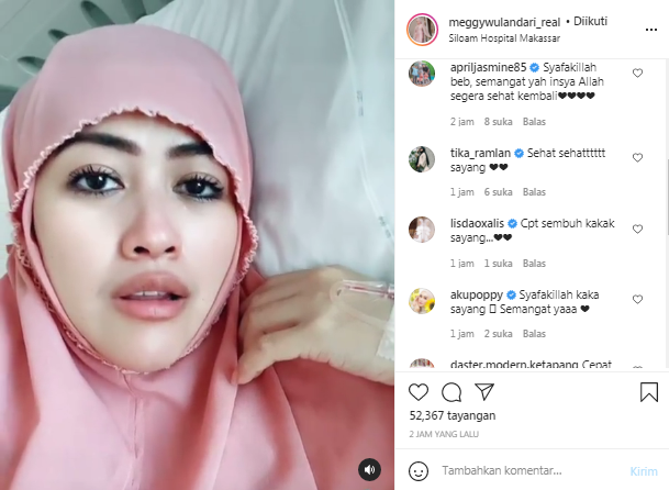 Meggy Wulandari kabarkan kondisi kesehatannya yang menurun