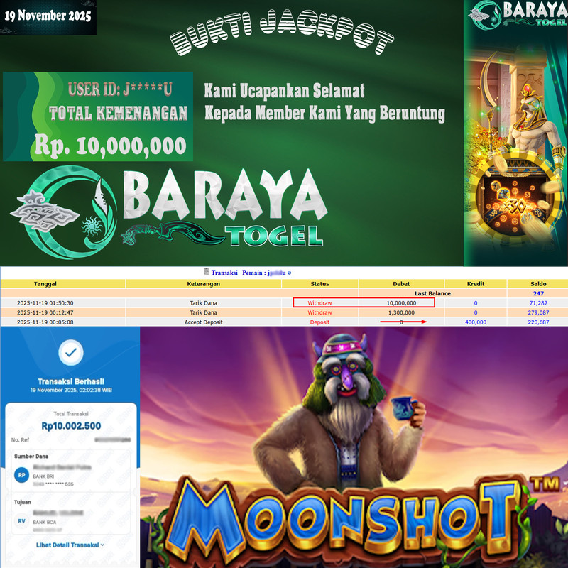 Rp. 10.000.000.- WD LUNAS DI BARAYATOGEL