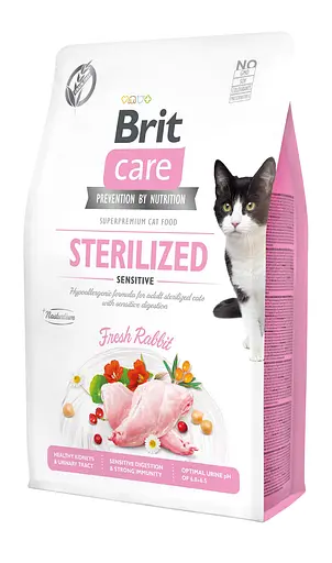 Brit Care Cat GF Sterilized Sensitive, 2кг (чут.травлення/стерил)