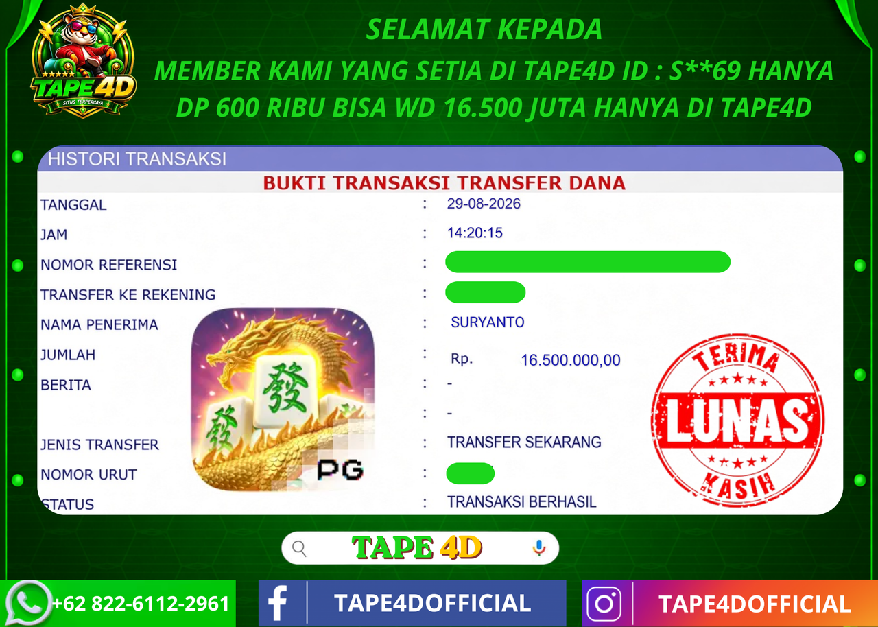 TAPE4D MAJONG WAYS 2 PG SOFT 16.500.000-LUNAS
