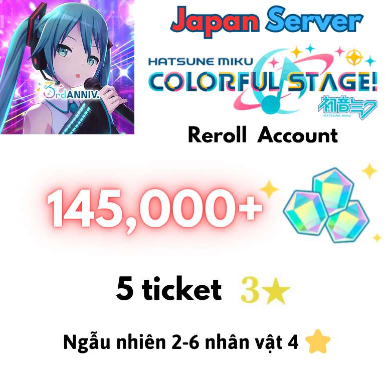 [JP] 140k+ Gems | Pjsk acc Start Reroll Basic 