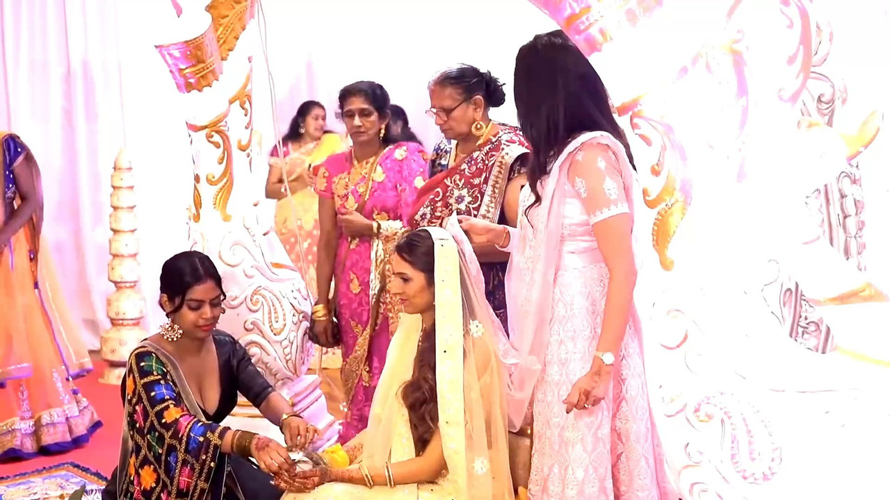Wide boobs and cleavage show by mutiple girls during haldi.mp4_snapshot_00.52.168