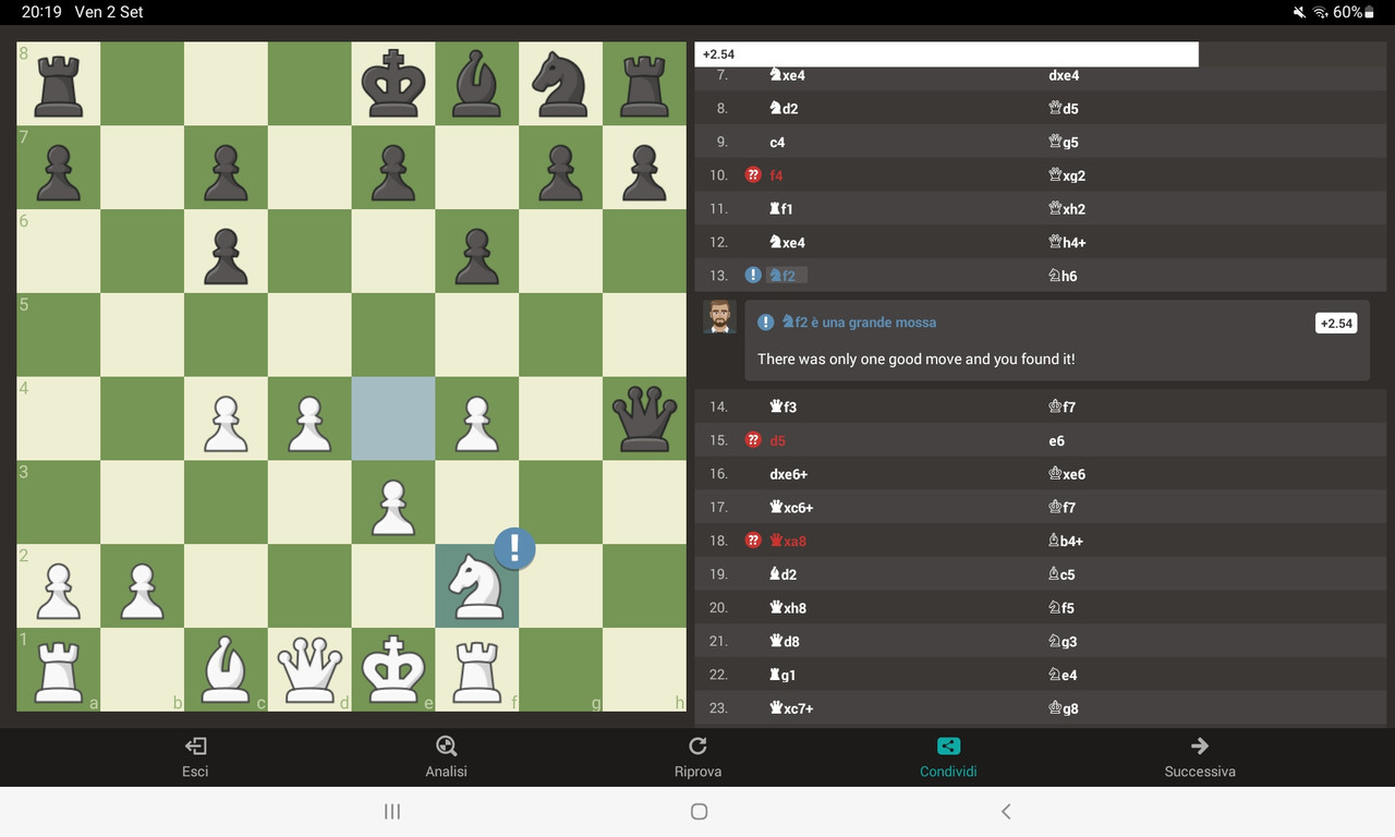 Chess.com valutazione mossa geniale