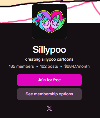 Screenshot of their Patreon account showing their profile picture and a short bio.