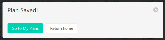 Git-N-Shape Save Plan Success Message