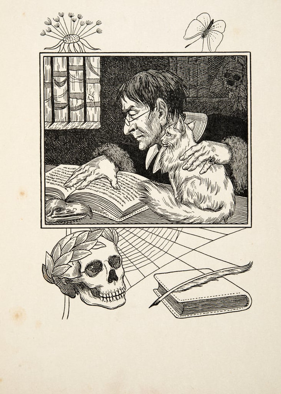 1-Percy-J-Billingshurst-Sonnini-and-his-Cat-from-A-Hundred-Anecdotes-of-Animals-pub-1924-Meiste