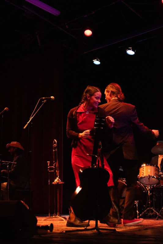 Katie Belknap and James Zeller on stage