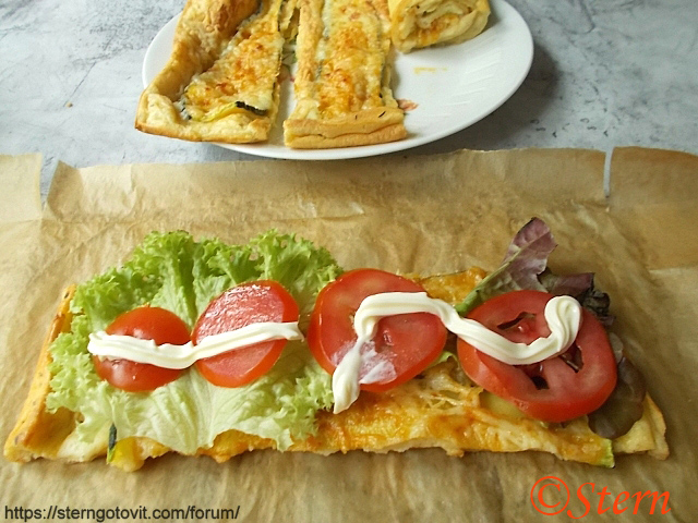 Блин с кабачками в духовке