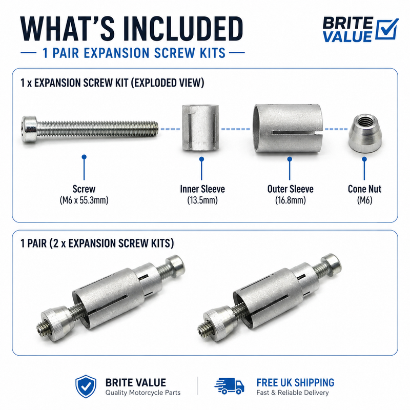 Motorcycle expansion fastener product overview