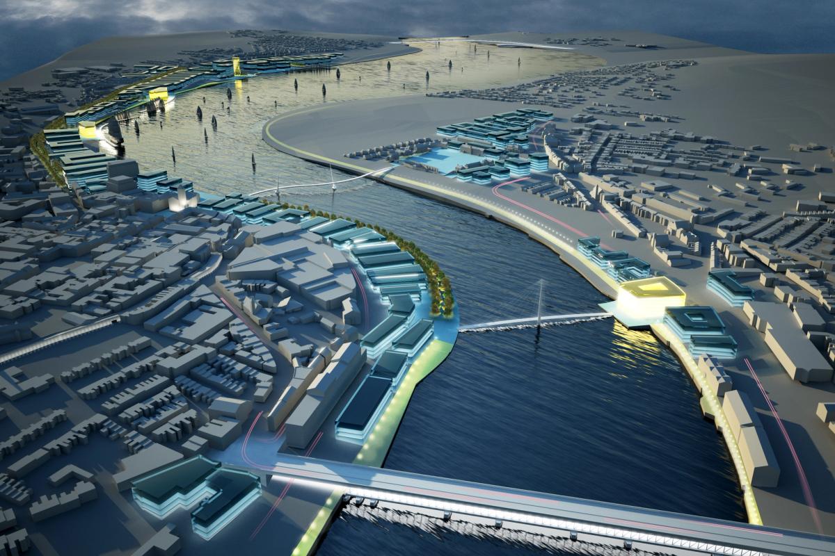 River Foyle - UK river flowing through Northern Ireland