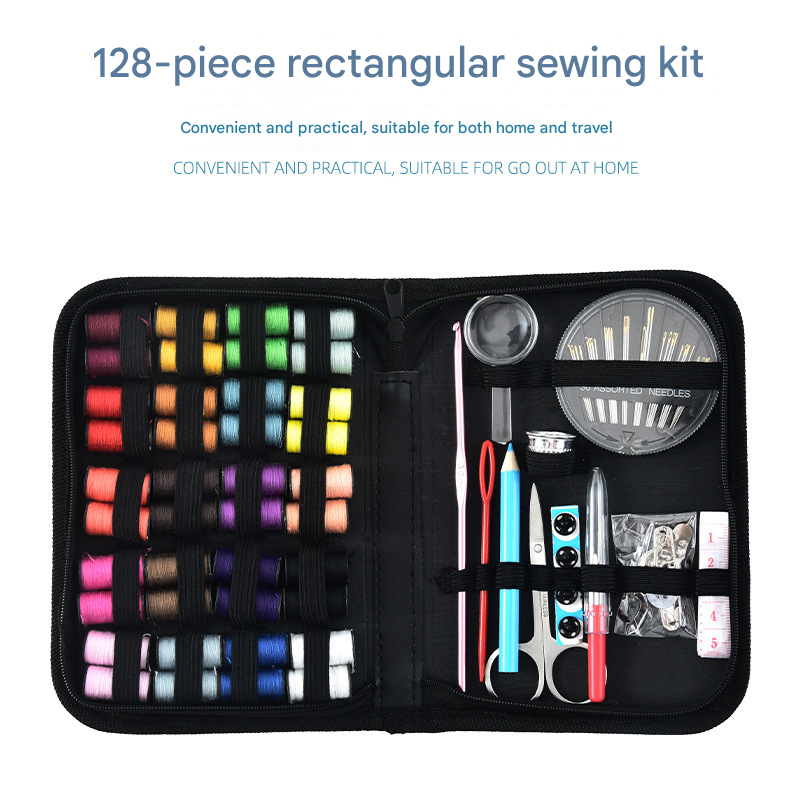 128-Piece Sewing Kit with 40 Colorful Thread Spools – Portable, Compact Sewing Set for Home, Travel & DIY Repairs