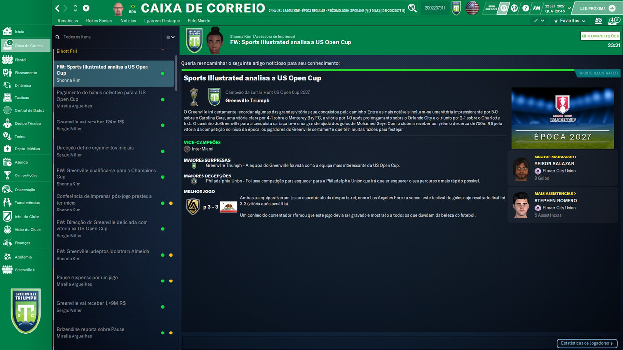 100  destaques Open Cup