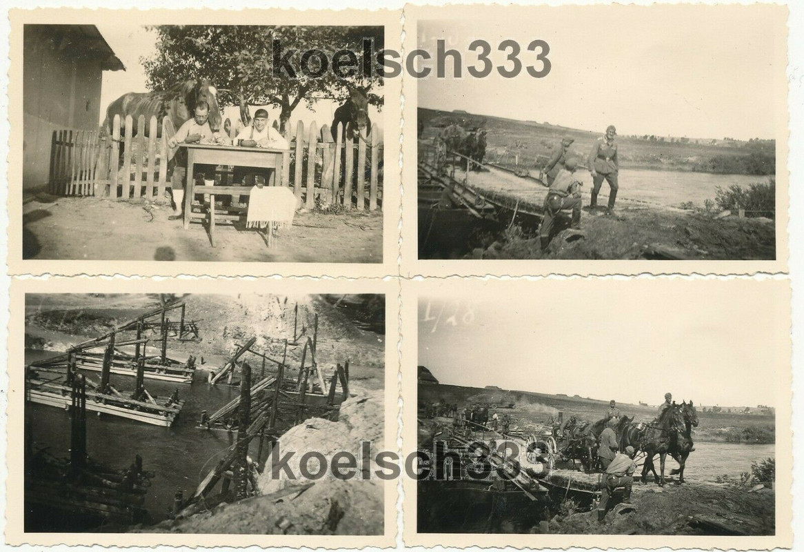 4 Fotos 298. Infanterie Div. Ostfeldzug Polen - Ukraine 1941 Pferde Feldküche