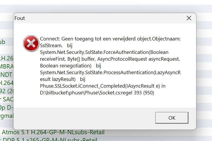 Spotnet error schermafdruk 01