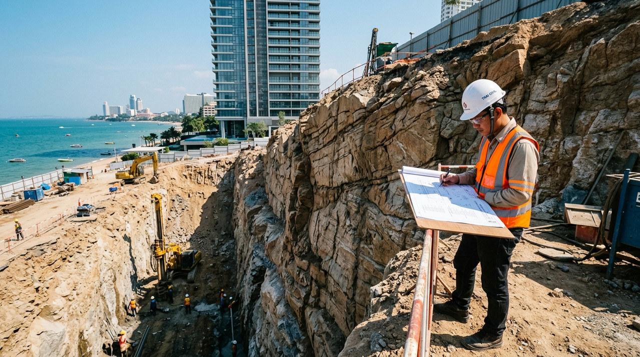 Structural Engineers Reviewing Blueprints at Copacabana