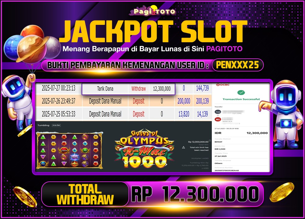 HAPPY JACKPOT MEMBER PAGITOTO SLOT GATES OF OLYMPUS X-MAS 1000 Rp 12.300.000-, - LUNAS
