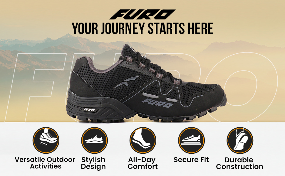 Buy FURO Lace Up Hiking and Trekking Comfortable Stylish Outdoor Sports Shoes for Men H20006 A C1336 Online at Best Prices Red Chief Official Site