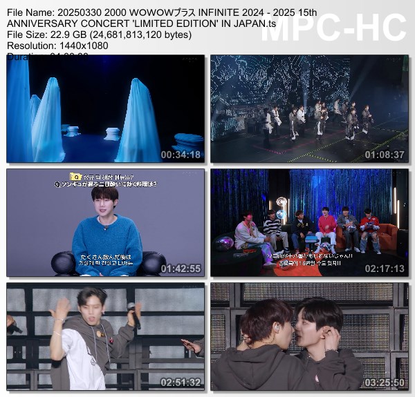 [TV-Variety] 인피니트 – INFINITE 2024 – 2025 15th ANNIVERSARY CONCERT ‘LIMITED EDITION’ IN JAPAN (WOWOW Plus 2025.03.30)