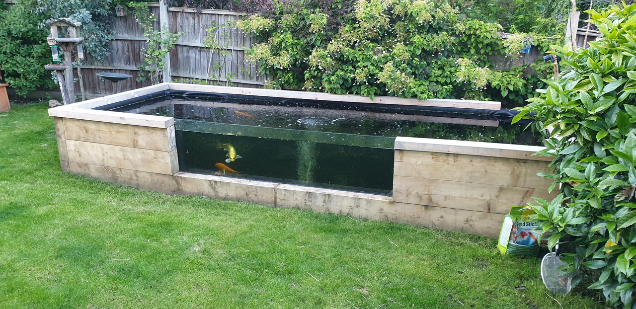 New 5m x 1.8m sleeper pond with window Your Pond Forum Pond Life