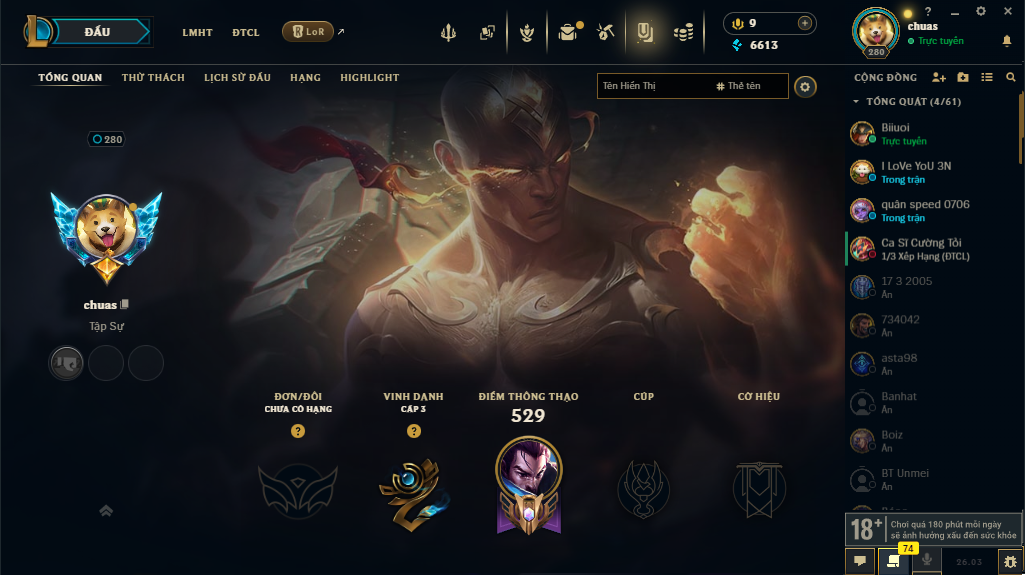 Acc LMHT # - Không Khung