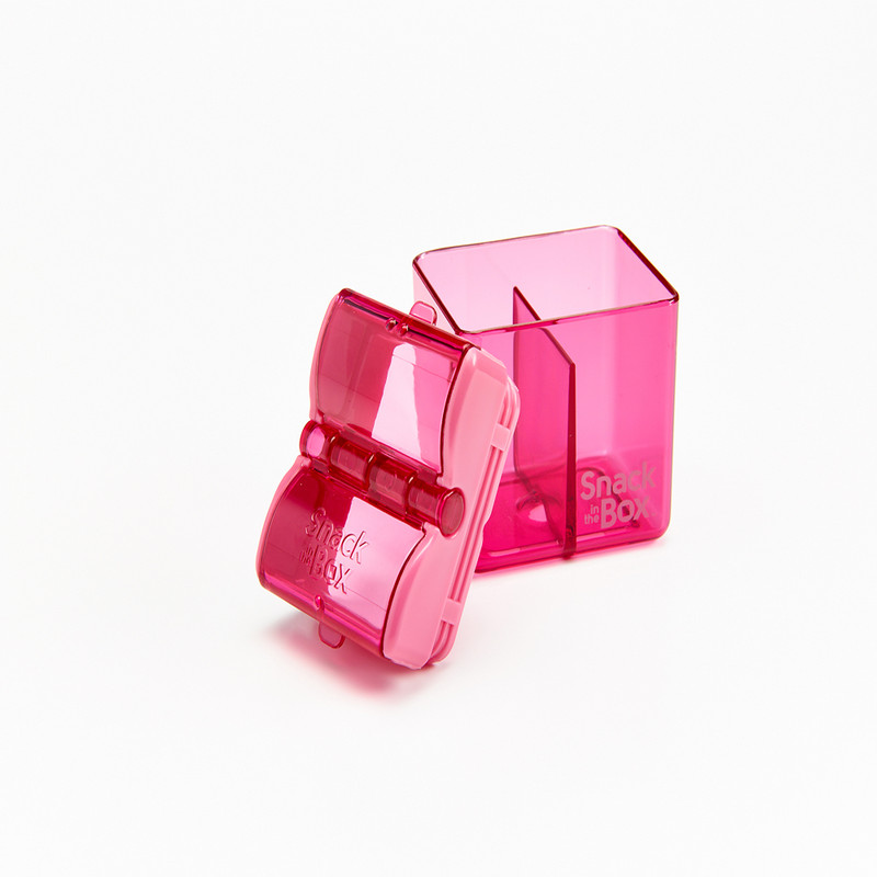 Snack in the Box NEW Little Finger-Friendly Eco-Friendly Reusable Snack Box Container by Precidio Design, (Pink)