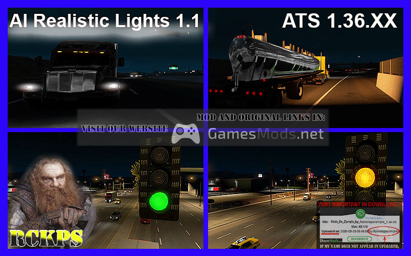 AI Realistic lights V 1.1 for ATS 1.36.XX