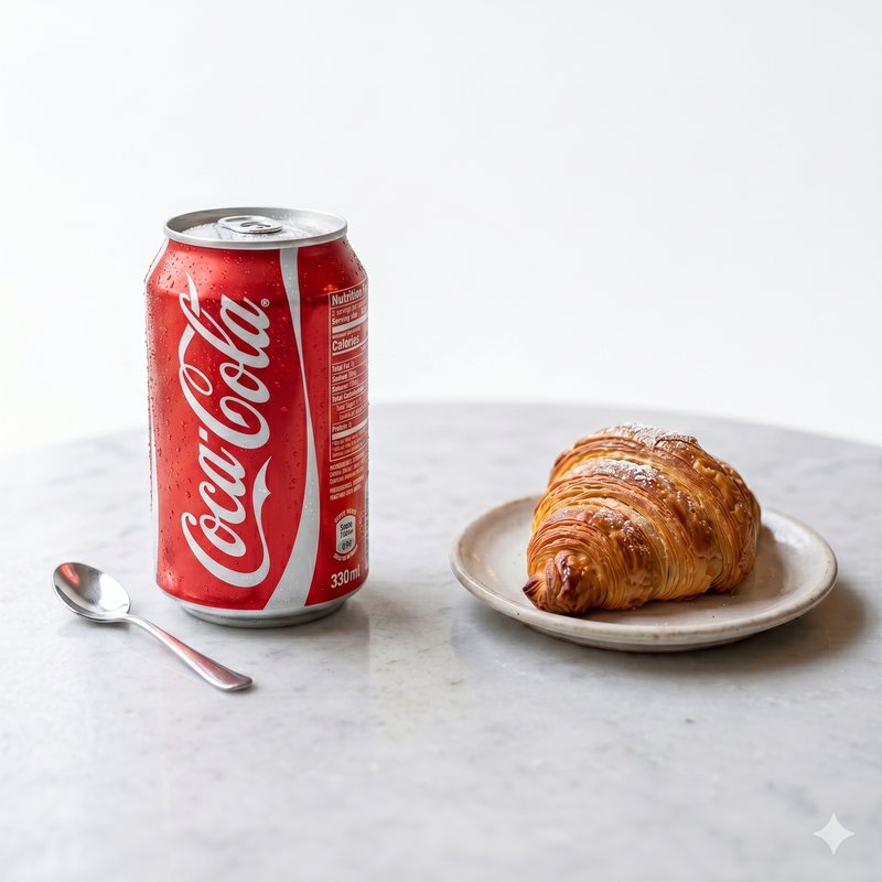 Croissant Y Coca-Cola Sabor Original lata 330ml.