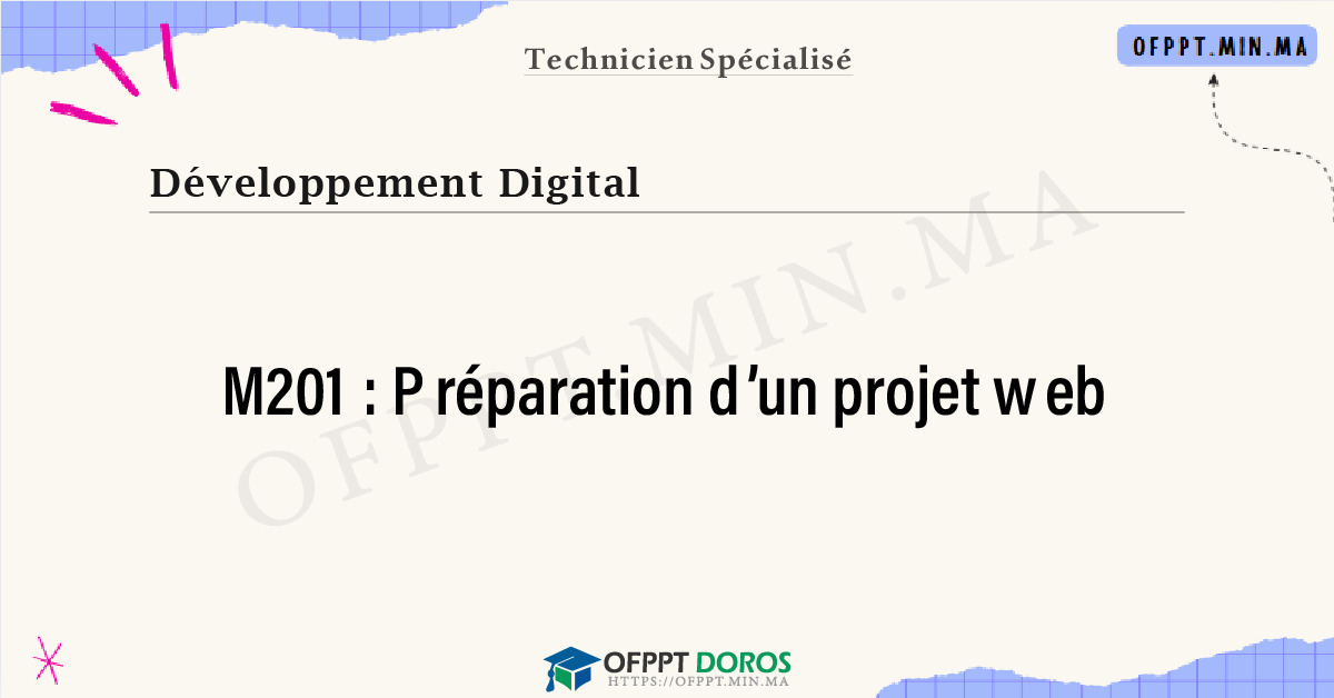 Sommaire détaillé du cours Préparation d’un projet web M201 OFPPT - Structure du module