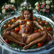 Garden wedding wom served Brown hair 0 01