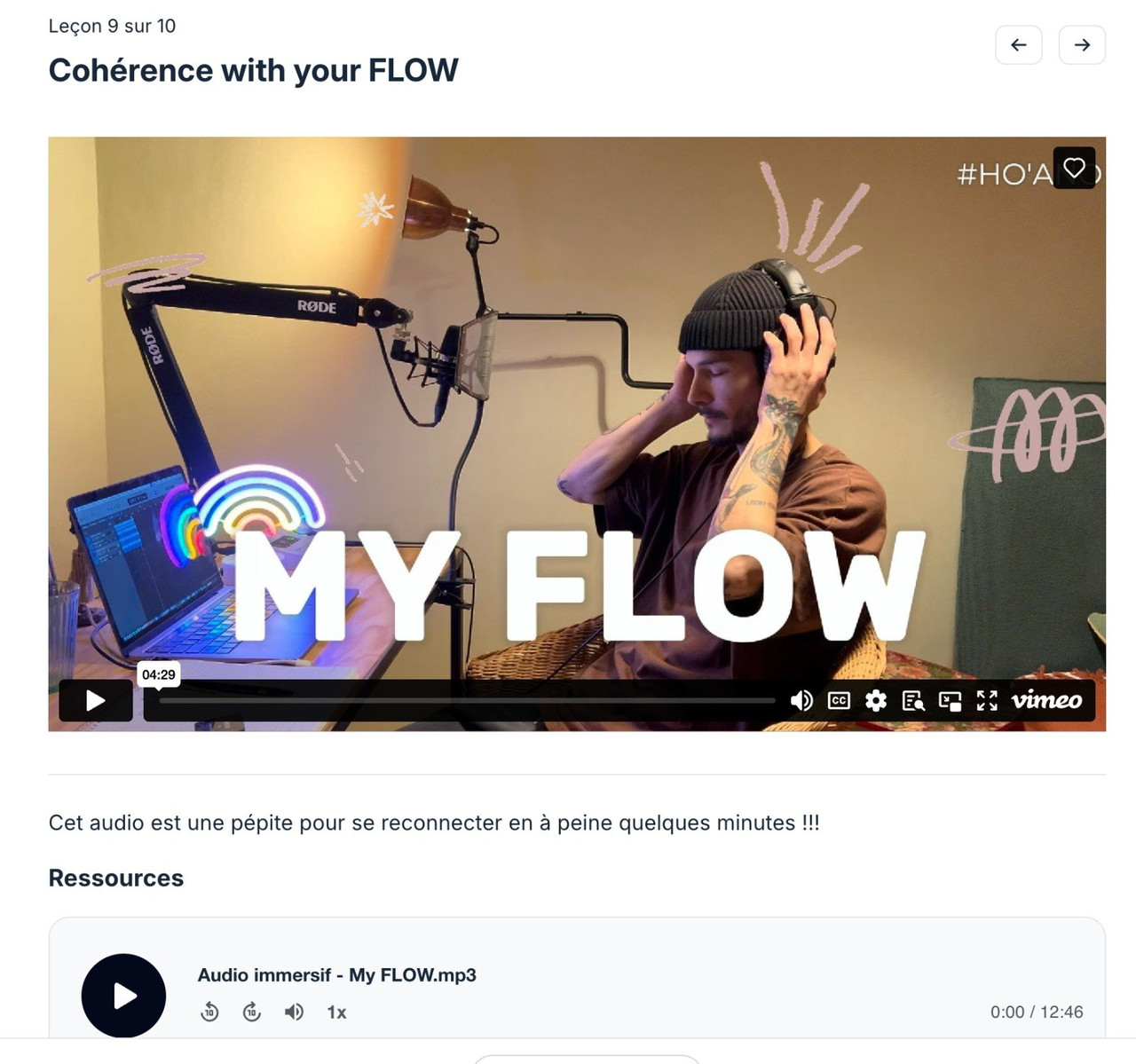 Immersion audio guidée My Flow