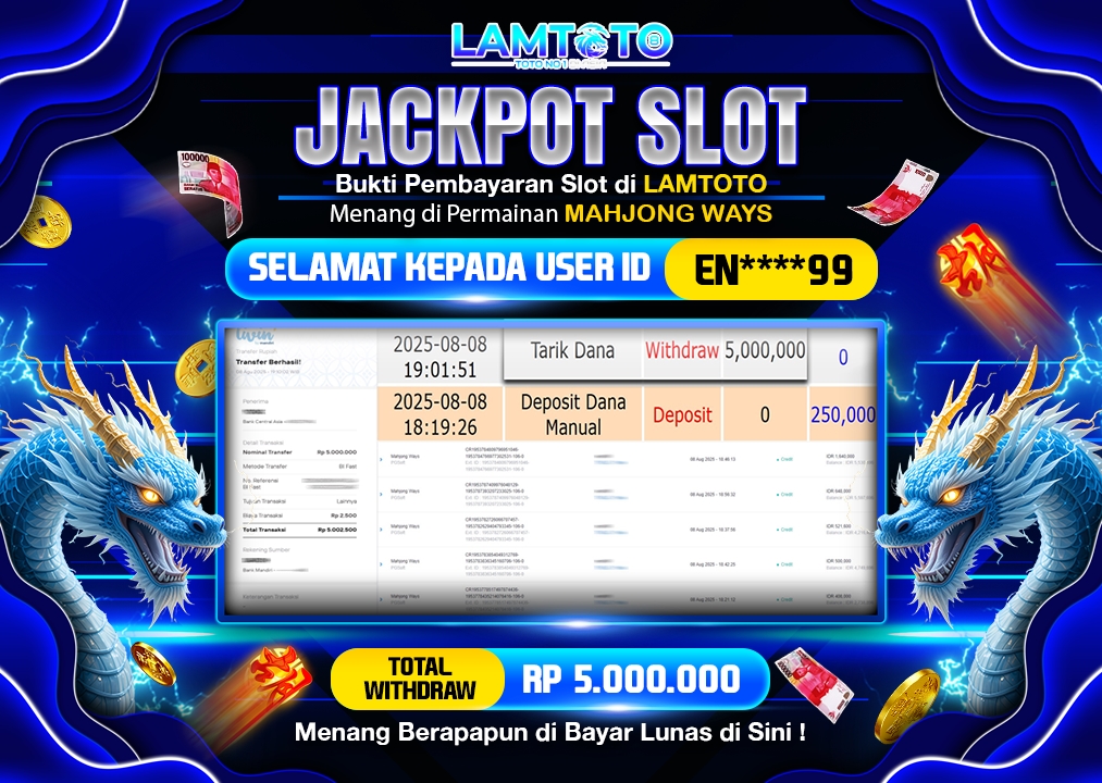 BUKTI JACKPOT LUNAS LAMTOTO