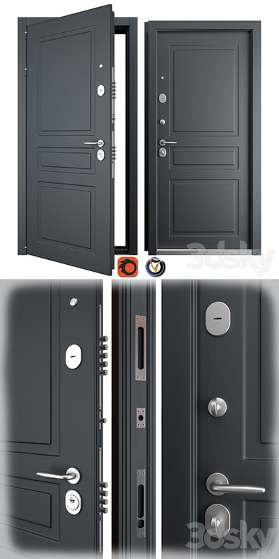 Entrance metal door Scandi 3 (Holz)