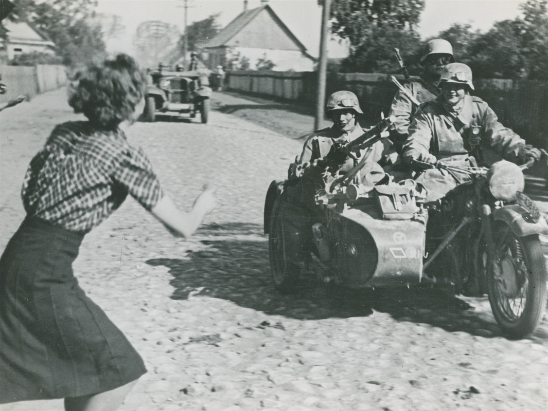 Polnisch-litauische Grenze.Deutsche Truppen rücken in Litauen vor.1941