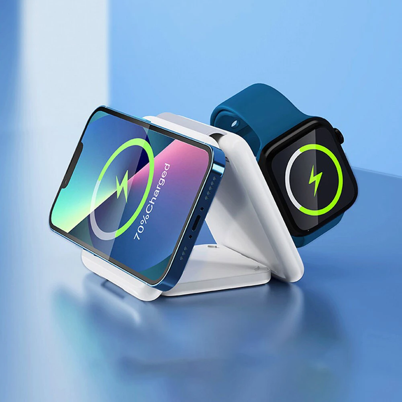 Incarcator Wireless Daden® Magsafe 3 in 1, Pliabil, FastCharge 15W, Statie de incarcare cu Magsafe, compatibil cu Iphone, Samsung, Huawei, Oppo, Xiaomi, Apple Watch, Airpods Pro, Galaxy Buds, TWS, Negru Hed5e9c59057641e98ee2ba6e2ead9052h jpg