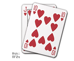 Royal flush of hearts being spread
