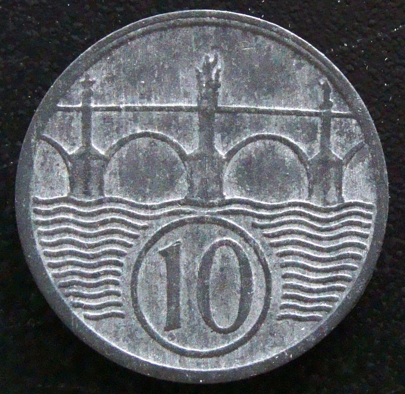 10 Haleru. Protectorado de Bohemia-Moravia. 1941 CHE-10-Haleru-1941-Bohemia-Moravia-rev