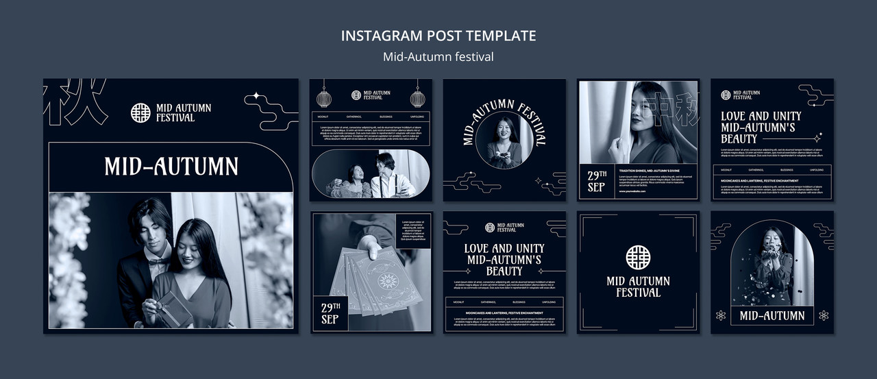 Instagram posts collection for mid-autumn festival celebration
