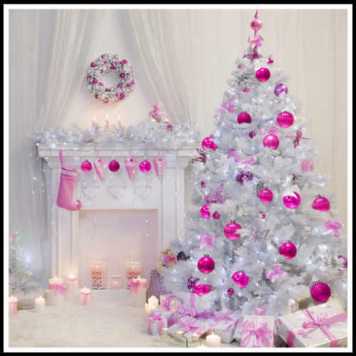 PALLINE SFERE PER ALBERO DI NATALE COLORE FUCSIA ROSA