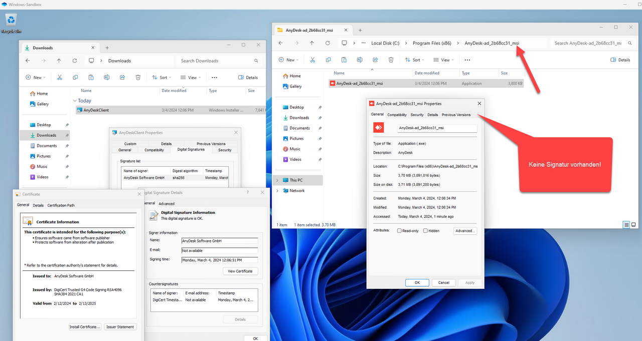 Unsignierter AnyDesk-Client Unsignierter AnyDesk-Client