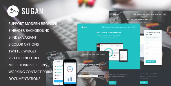 Sugan – Modern Software Landing Page Template HTML