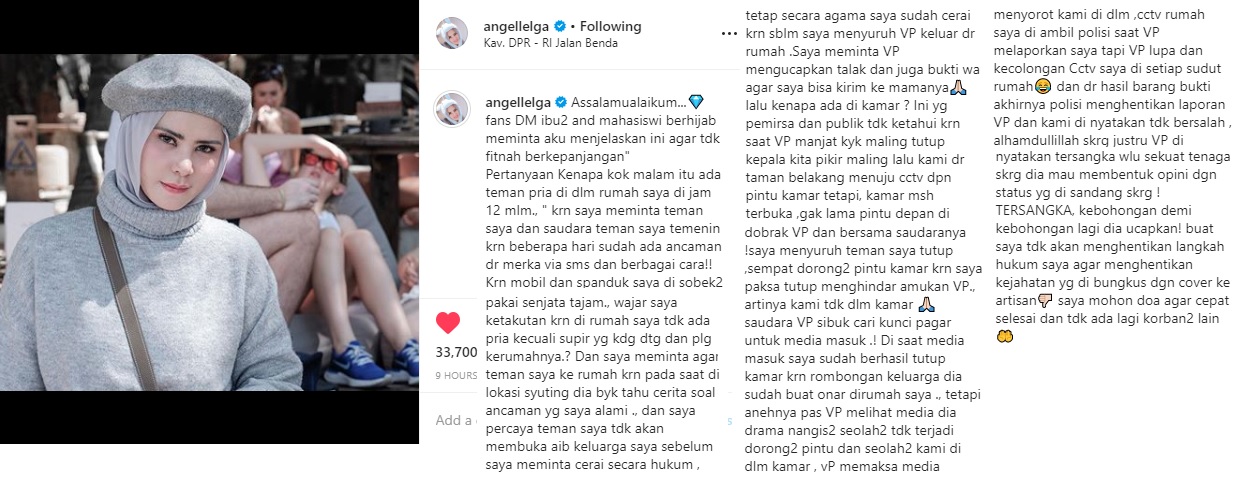 Angel menjelaskan kronologi drama penggerebekan yang dilakukan oleh Vicky