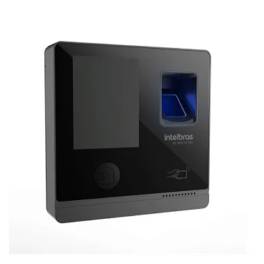 Controlador de Acesso Intelbras SS 3430 Bio em um ambiente corporativo.