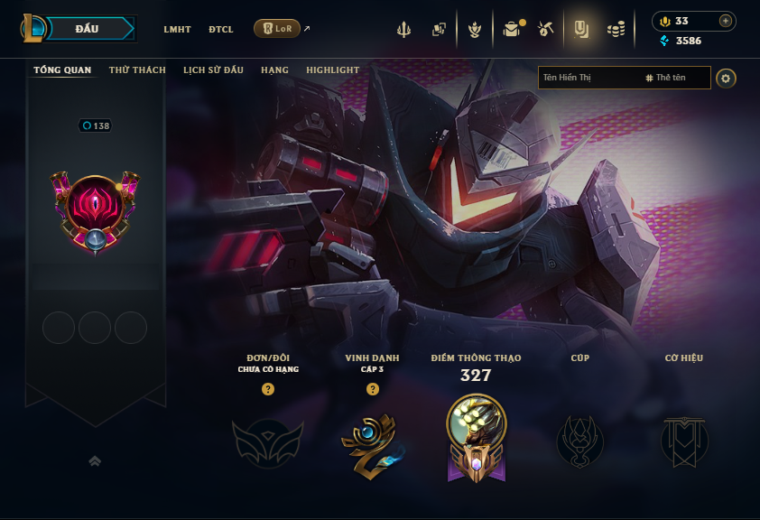 Acc LMHT # - Không Khung