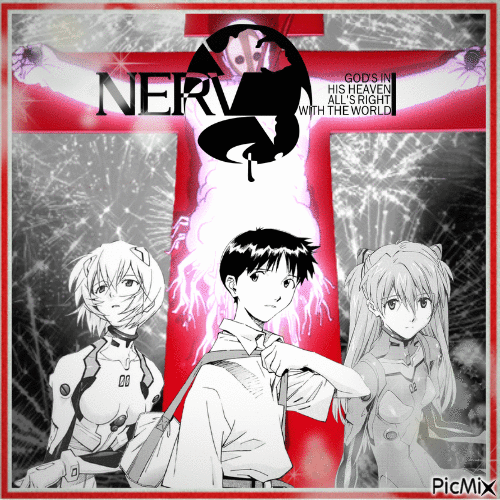 Rei Shinji and Asuka from Evangelion