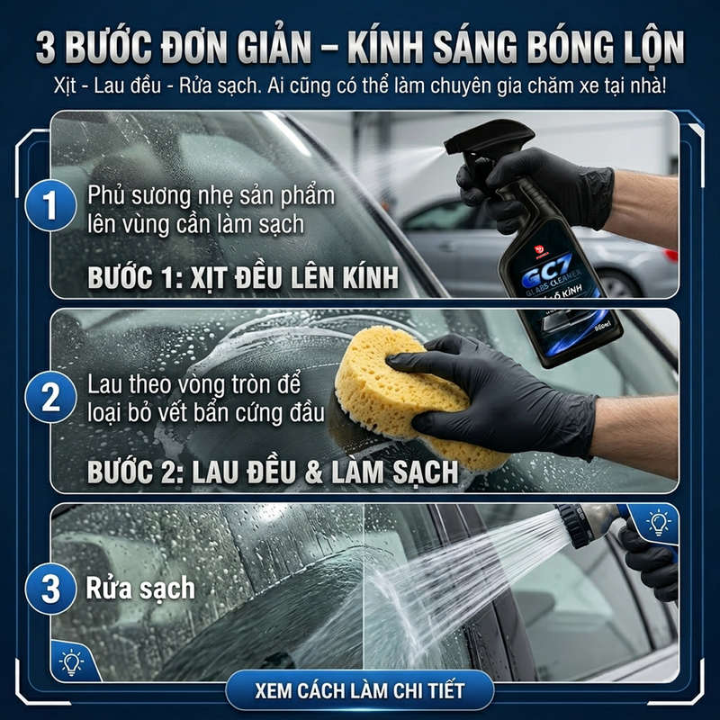 3 bước đơn giản làm sạch kính