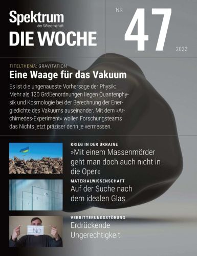 Cover: Spektrum der Wissenschaft Die Woche November No 47 2022