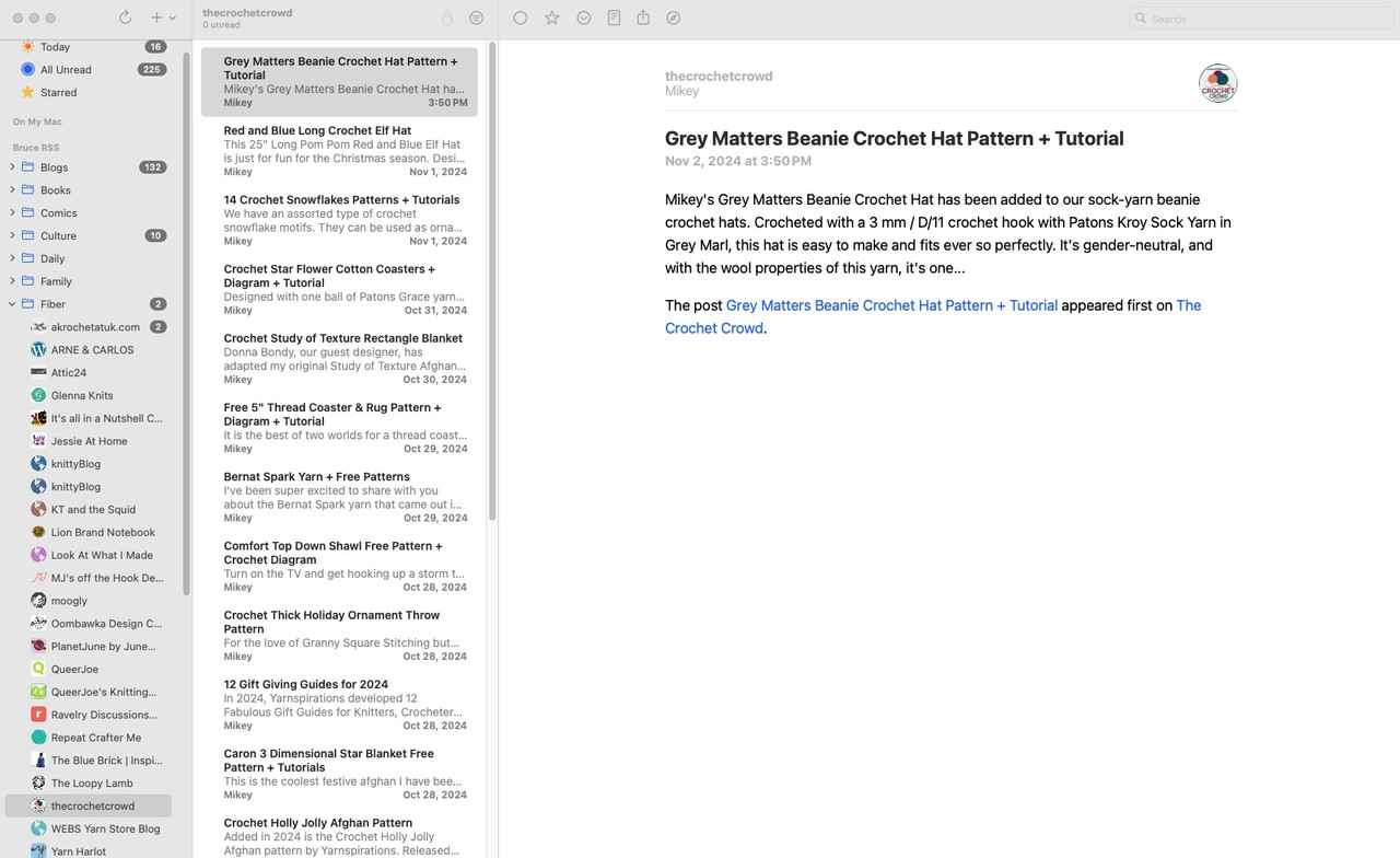 Sample Screenshot of an RSS reader app