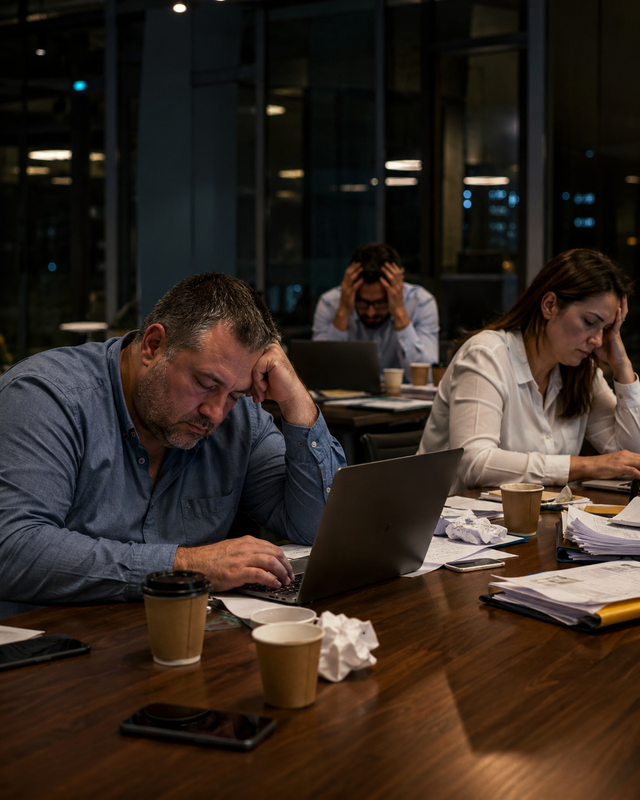 Unternehmer im stressigen Arbeitsalltag