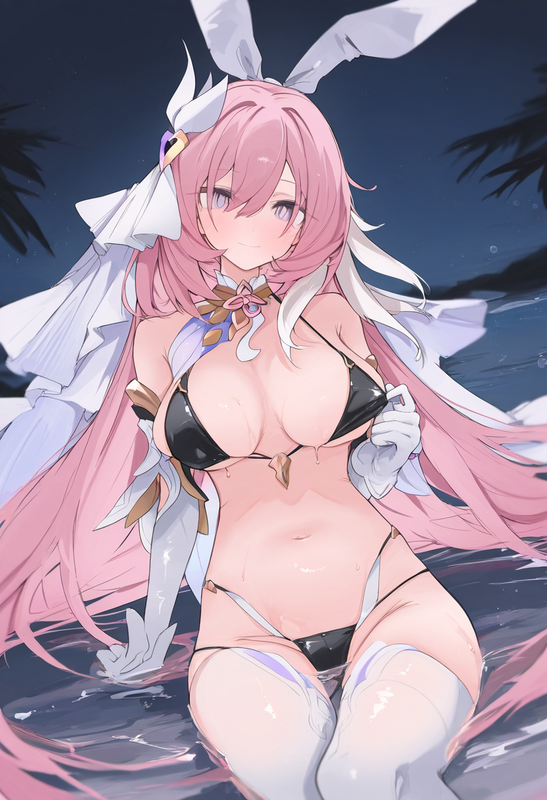 1girl, elysia (herrscher of human_ego) (honkai impact), mikozin, {reverse bunnys s-1141723145