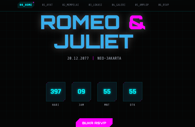 Template Undangan Pernikahan Tema Cyberpunk Gamer